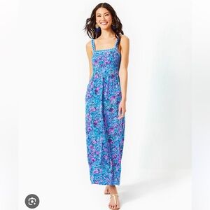 Lilly Pulitzer Blue and Pink Maxi Dress